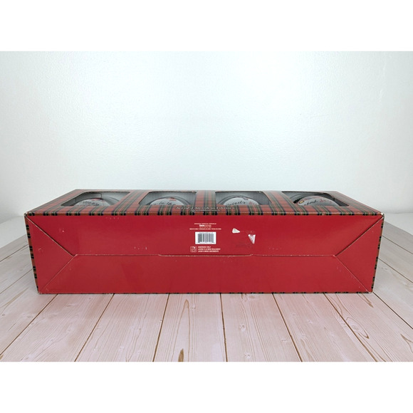 Winterberrie Lane Christmas Stemless Glasses 20 oz Set of 4 Plaid Holiday NIB - Picture 9 of 9